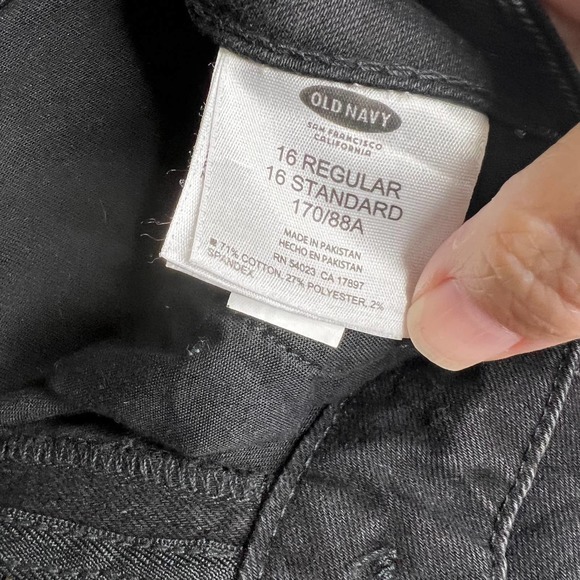 Old Navy Rockstar Black Wash Distressed Jeans Women's Size 16‎ Regular - Picture 3 of 12